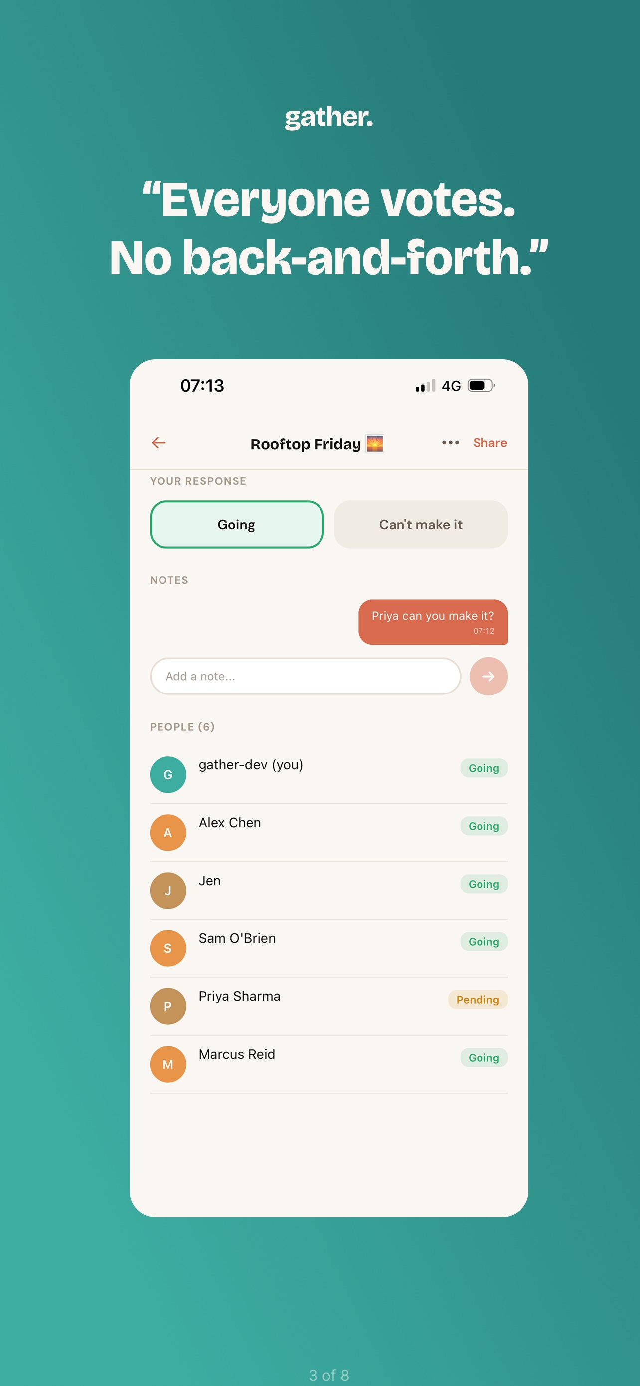 Friends vote on times